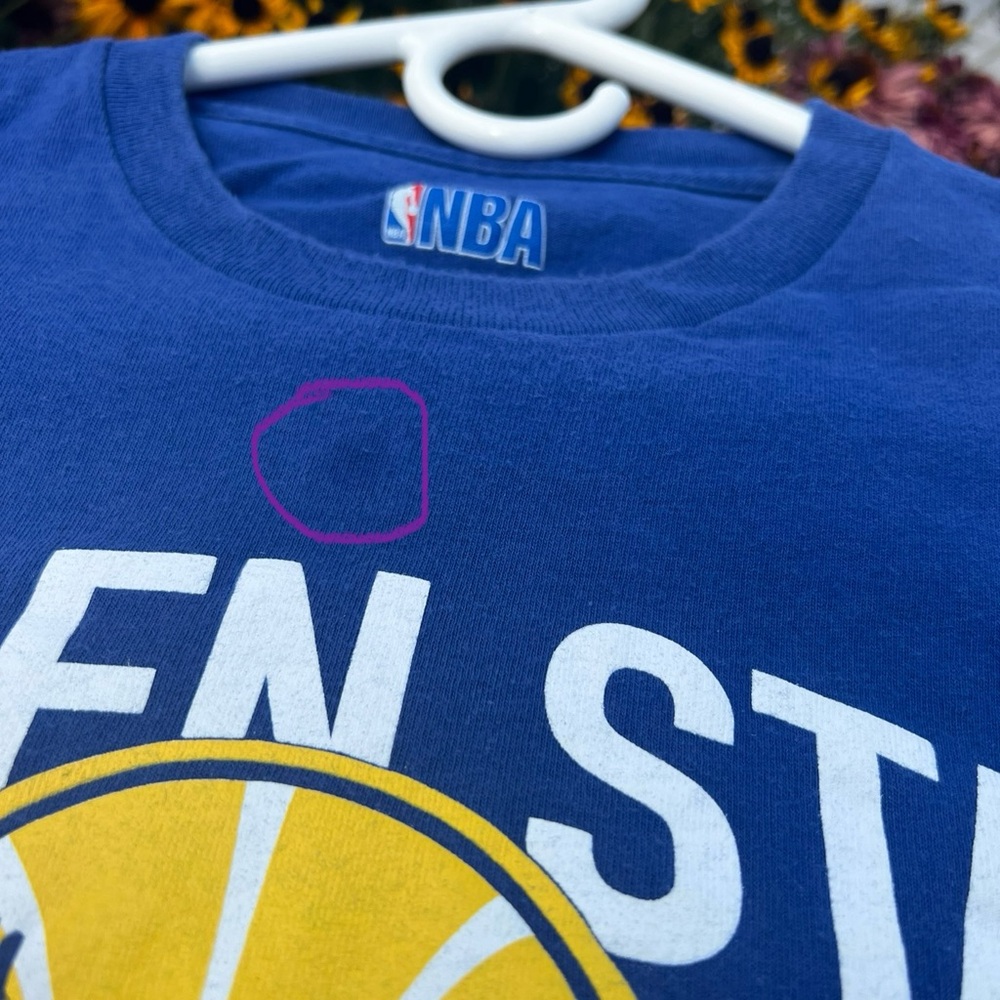 CLEARANCE Men’s L Golden State Warriors 2016 Playoffs Blue And Yellow T-Shirt - Picture 4 of 7